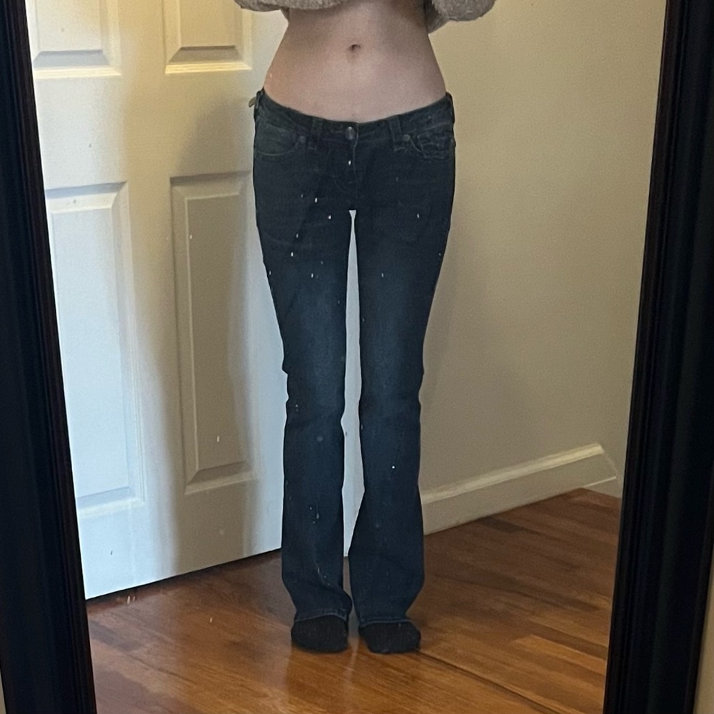 True Religion Crystal Joey Low Rise Flare Jean Size 26